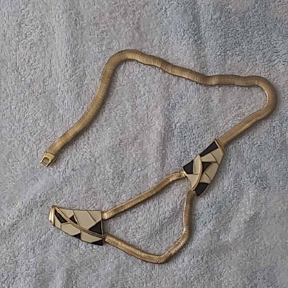 Anne Klein Gold and Black Geometric Necklace